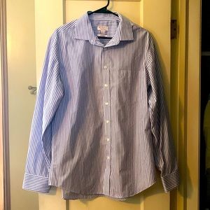 Mens Merona button down, purple and blue striped. Non-iron material.